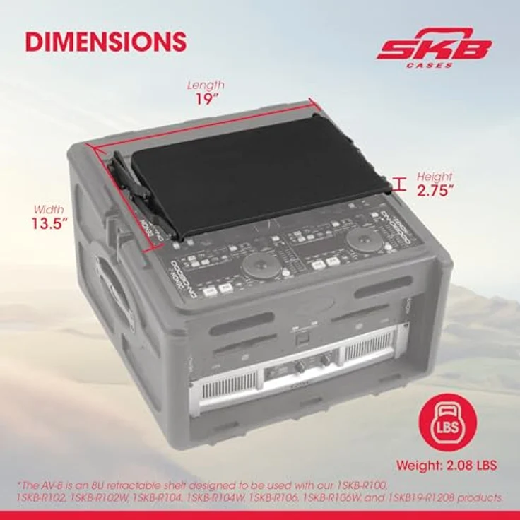 SKB 1SKB-AV8 AV-Regal für 8U+ Slant Top Racks 48,3 cm (19 Zoll) – Bild 4