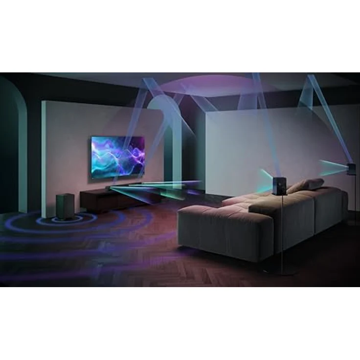 Sharp HT-SBW53121(BK), 3.1 Kanal Soundbar mit kabellosem Subwoofer, 360 W, Dolby Atmos/DTS:X, schwarz – Bild 7