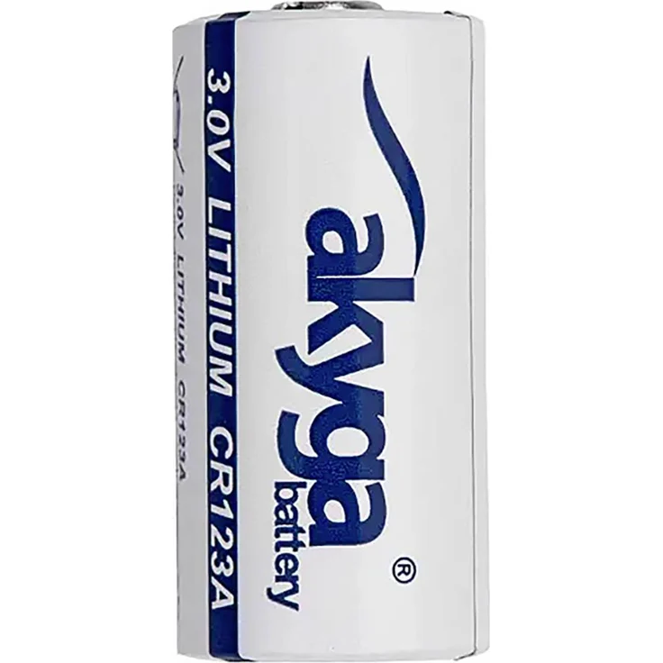 Akyga CR123A Fotobatterie, Li-MnO2 1500 mAh 3V, temperaturbeständig von -40°C bis +85°C
