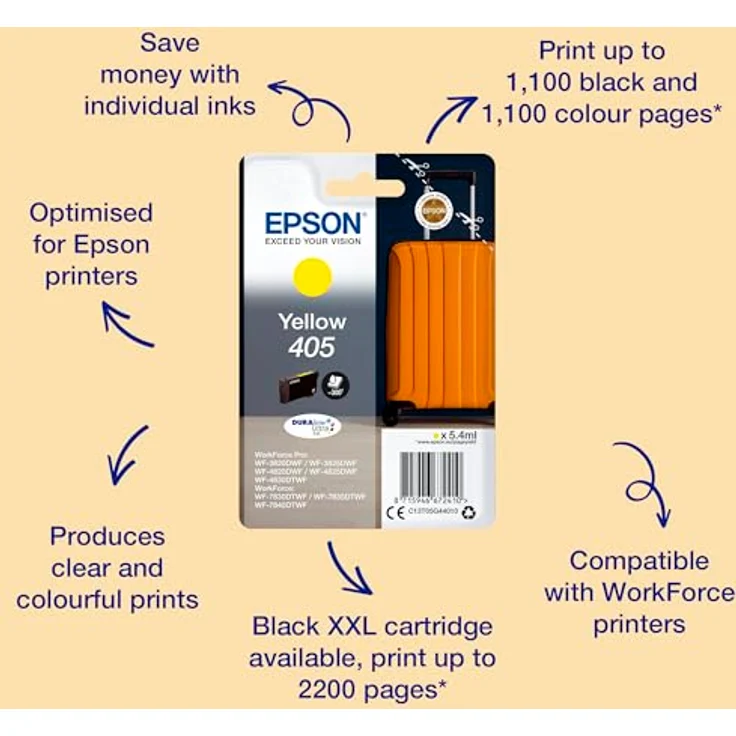 Epson 405 - 5,4 ml - Gelb - Original - Tintenpatrone (C13T05G44010) – Bild 2