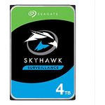 Seagate SkyHawk 4TB interne Festplatte HDD, Videoaufnahme bis zu 64 Kameras, 3.5 Zoll, 64 MB Cache, SATA 6GB/s, silber, FFP, inkl. 3 Jahre Rescue Service, Modellnr.: ST4000VXZ16