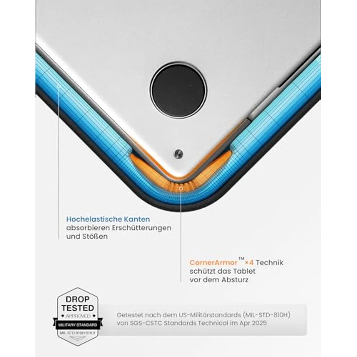 tomtoc 360° Business Laptoptasche für 2024, Rundumschutz nach Militärstandard für 13 Zoll Microsoft Surface Pro 11/10/9/8/X und 12,3 Zoll Surface Pro 7+/6/5/4/3/2/1, wasserabweisendes Material, praktisches Aufbewahrungssystem, schwarz – Bild 4