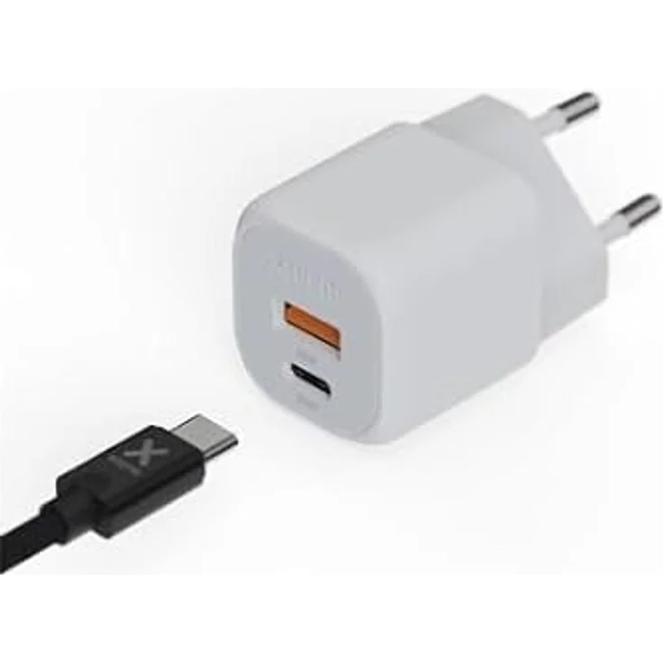 Xtorm 20W GaN2 Ultra Power Adapter, GaN-Technologie, USB-C und USB-A, Power Delivery, GRS recyceltes Plastik - Weiß – Bild 2