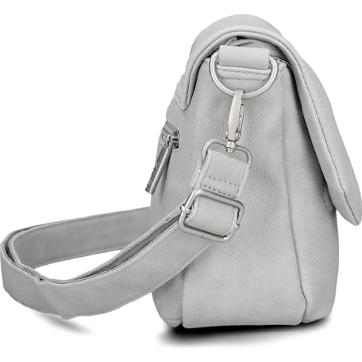 Zwei Mademoiselle.M Messenger, Laptopfach 33 cm, 100% Polyurethan, grau – Bild 7