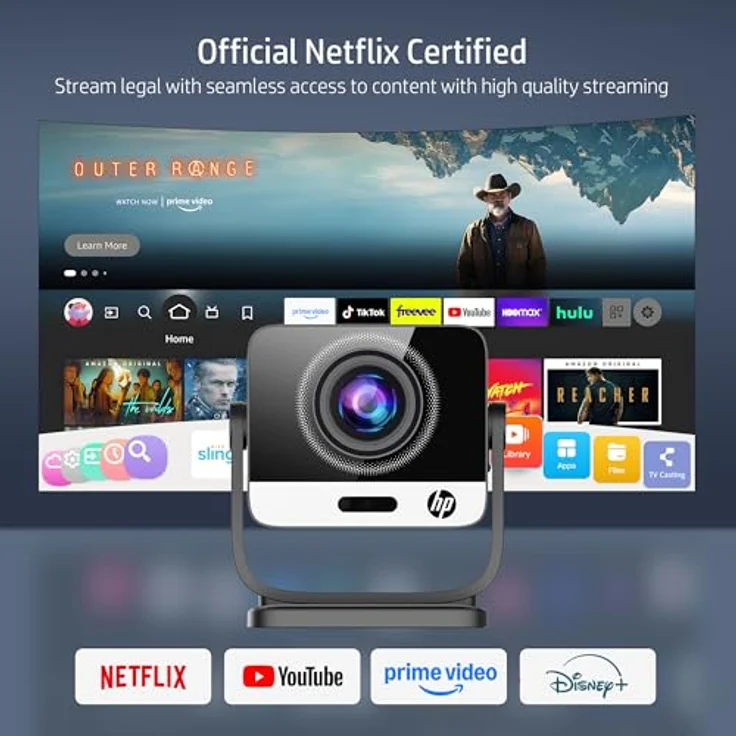 HP Projektor MC475, 200 ISO-Lumen FullHD Beamer mit Netflix-Zertifizierung, Kurzdistanzprojektion und kabelloser Bildschirmspiegelung – Bild 2