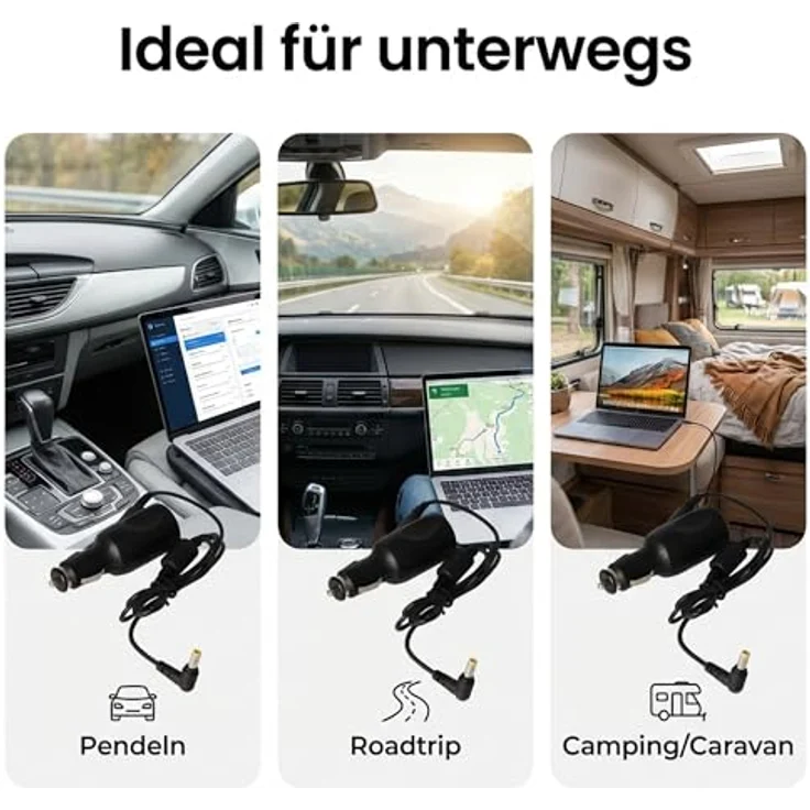 AccuCell DC/DC 12V KFZ-Netzteil, schnelles Laden, Schwarz, kompatibel mit Lenovo IdeaPad S9/S10, MSI Wind U90/U100, LG X110 – Bild 3