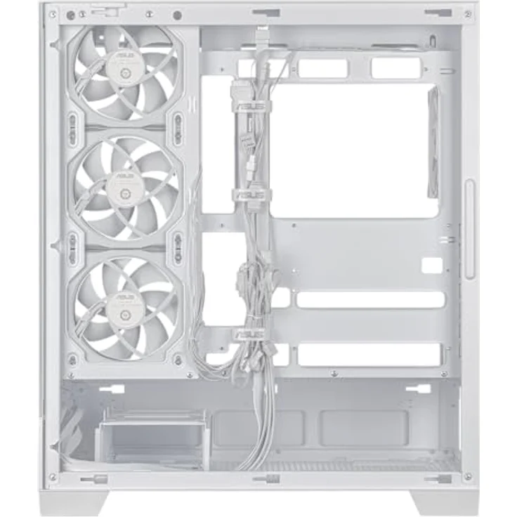 ASUS A31 Plus TG ARGB White ATX PC Gehäuse (vorinstallierte ARGB-Lüfter, kompatibel mit Mainboards mit versteckten Anschlüssen, 360-mm-Radiatoren, 380-mm-Grafikkarten) – Bild 5