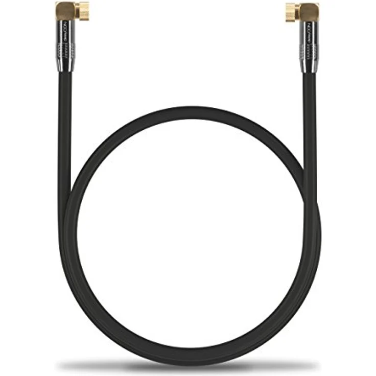 deleyCON 1m SAT Antennenkabel PREMIUM HDTV Satellitenkabel gewinkelt Koaxialkabel - F-Stecker (90° Grad) zu F-Stecker (90° Grad) - Schwarz - METALL vergoldet – Bild 6
