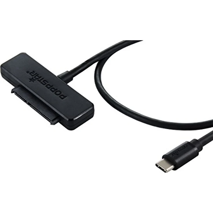 Poppstar Festplatten-Adapter (USB 3.1 Gen 2 Typ C) Sata USB Kabel für externe Festplatten (SSD, HDD, 2,5 u. 3,5 Zoll), bis zu 10 Gb-s, UASP Support, 1m Kabellänge (Netzteil Optional) (1008197) – Bild 3