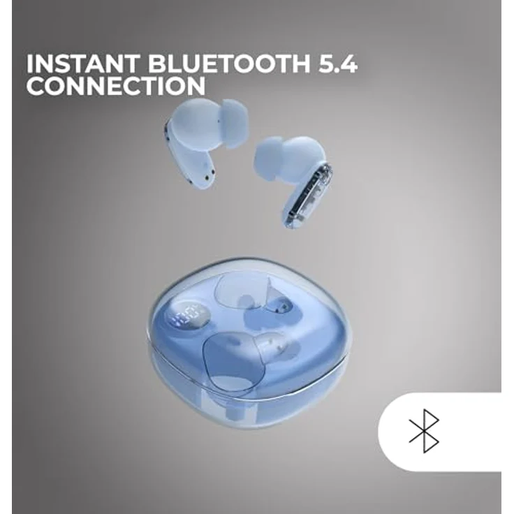 Mars Gaming MHIB2, Bluetooth 5.4 Kopfhörer mit 24 Stunden Akkulaufzeit, Immersivem Klang und Ergonomischem Design, Halbtransparent, Blau – Bild 4