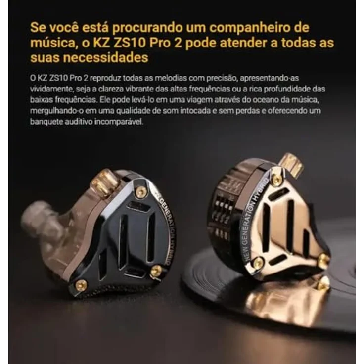 KZ ZS10 PRO 2 NO MIC, In-Ear-Kopfhörer mit Frequenzbereich von 20 bis 40.000 Hz, abnehmbarem Kabel und ergonomischem Design – Bild 7