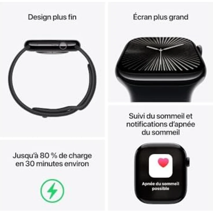 Apple Watch Series 10, 42 mm, GPS, Aluminiumgehäuse Roségold, Sportarmband Blassrosa, S/M – Bild 3