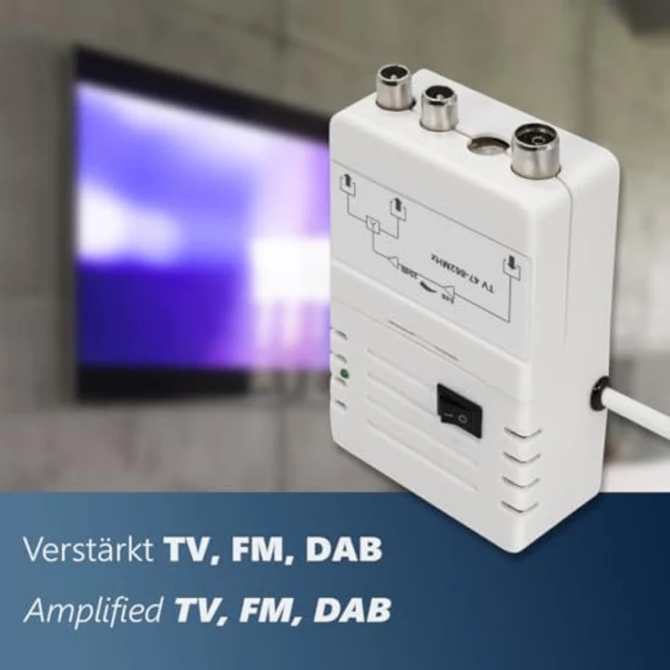 MAXTRACK my wall TV Antennenverstärker FP8ARL, 25 dB regelbarer Signalverstärker für TV, TM und DAB, für 2 Geräte – Bild 4