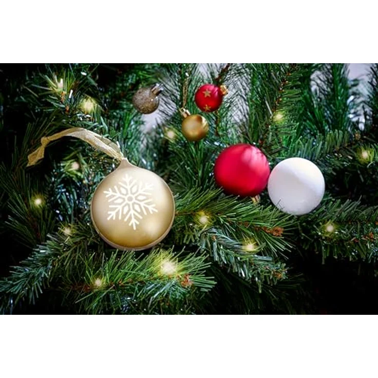 Bigben EPOK Leuchtende Weihnachtskugel, Bluetooth portabler Lautsprecher mit Lichteffekten, gold, 10 W Musikleistung – Bild 4