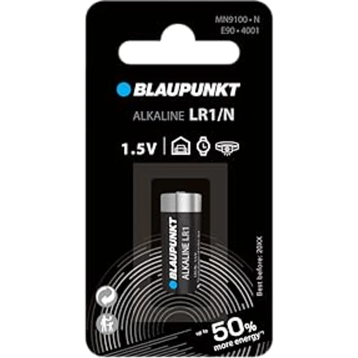 Blaupunkt Micro Alkaline LR1 Batterie, 1 Stück im Blister, hervorragende Qualität, optimale Entladung, 3 Jahre Haltbarkeit, quecksilberfrei – Bild 1