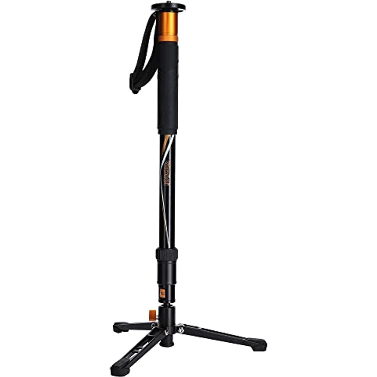 Rollei V6I Aluminium Monopod, Einbein-Stativ mit Ministativ für besonders Guten stabilen Stand. Ideales Videostativ zum filmen bewegter Objekte., 22843 – Bild 1