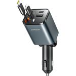 Joyroom JR-CCL05, 4-in-1 Autoladegerät 30W mit einziehbaren USB-C/Lightning-Kabeln, dunkelgrau