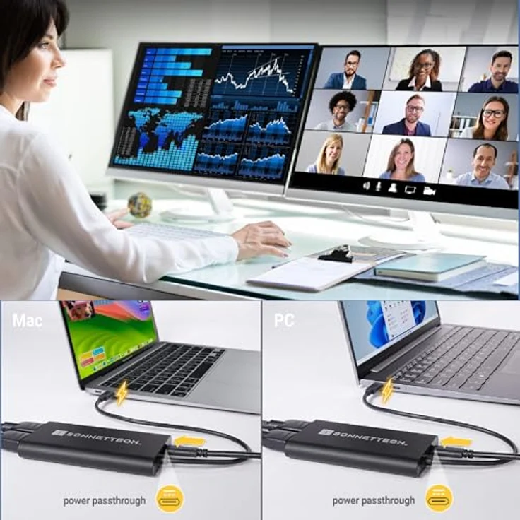 SoNNeT – DisplayLink USB-C Dual HDMI Adapter 4K 60Hz für M1/M2/M3 Thunderbolt Macs – Bild 5