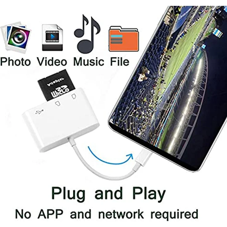 D16 Aukson USB C auf Micro SD TF Speicher Kartenleser, Kompatibel Mit iPad Pro, MacBook Pro/Air, Aukson 3-in-1 USB Kamera Kartenleser Adapter für Dell XPS, Samsung Galaxy S10/S9 und Mehr USB C Geräte – Bild 5