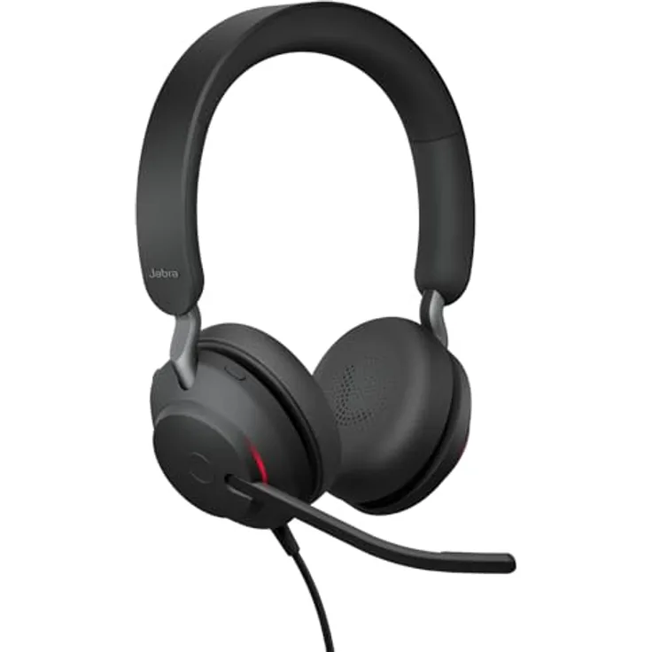Jabra Evolve2 40 SE, USB-C / A schnurgebundenes Stereo Headset mit Busylight, zertifiziert für Microsoft Teams, maximaler Tragekomfort