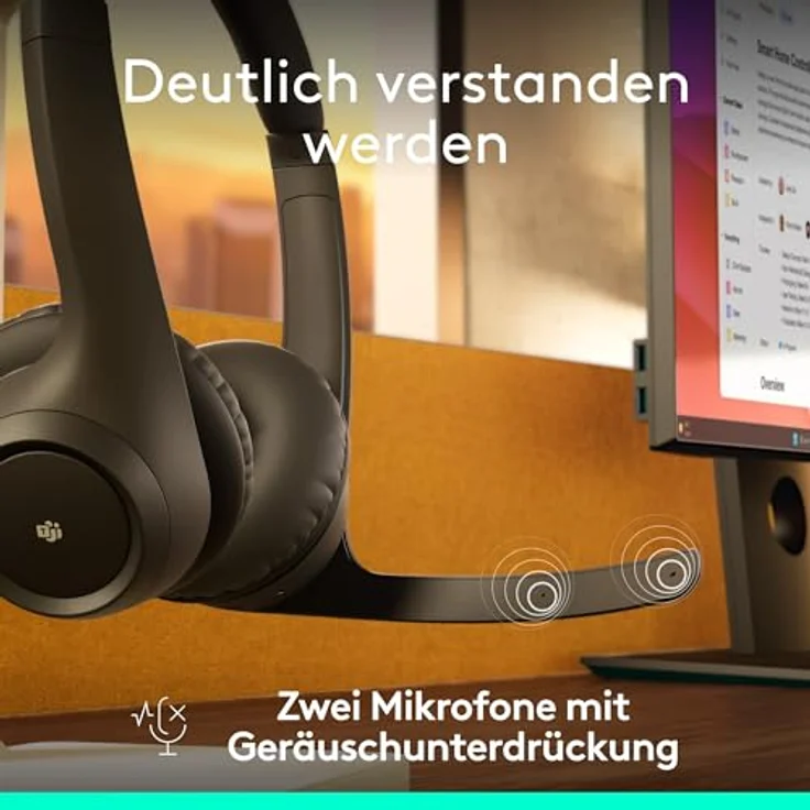 Logitech Zone 305 for Business, kabelloses Bluetooth-Headset mit Mikrofon, für Microsoft Teams, kompatibel mit Windows, Mac, Chrome, Linux, iOS, iPadOS, Android - Schwarz – Bild 3