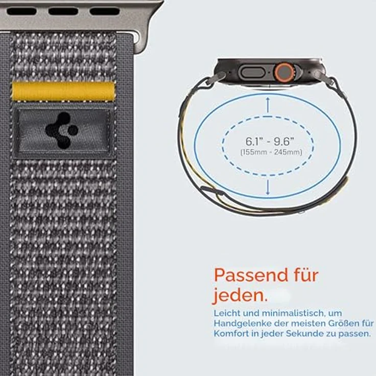 Spigen Athlex Air Strap für Apple Watch 44 / 45 / 46 / 49 mm, atmungsaktives und komfortables Zubehör, Grau – Bild 4