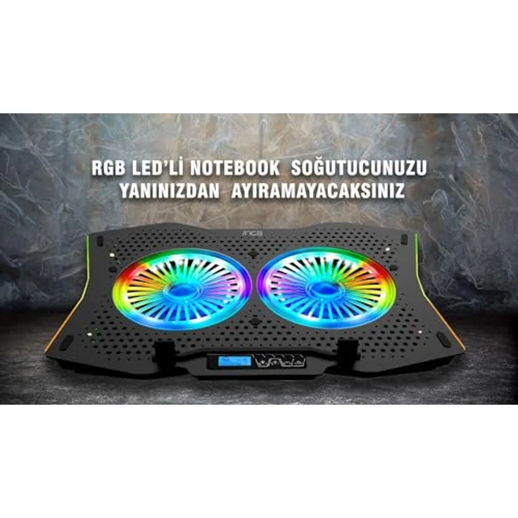 Inca ARRAX II 2X RGB Fan, LCD Control Panel, Luftkühlung für 10-18NTB Laptops – Bild 5