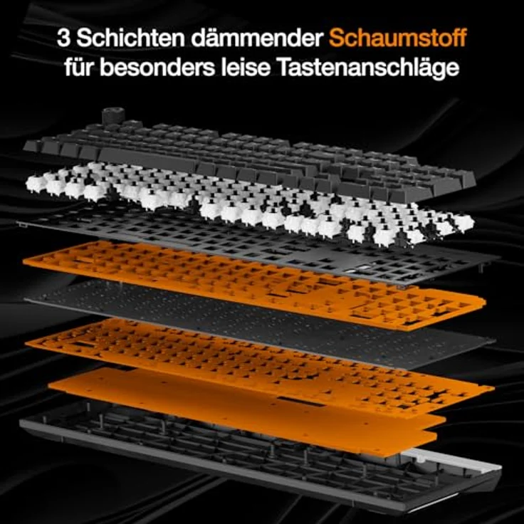 be quiet! Light Mount Silent Linear DE ISO Tastatur, mechanische Switches, ab Werk geschmierte Schalter, ARGB-Beleuchtung, Hot-Swap-Funktion, PBT-Double-Shot-Tastenkappen – Bild 3