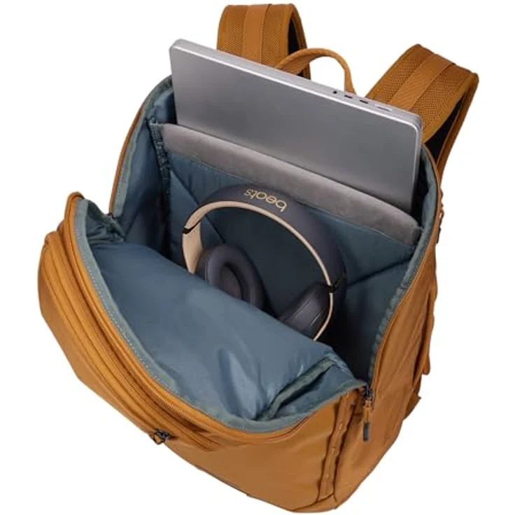 Thule Chasm Laptoprucksack 26 L, 100% recycelte Materialien, gepolstertes Fach für Netzteile, Golden 26 – Bild 4