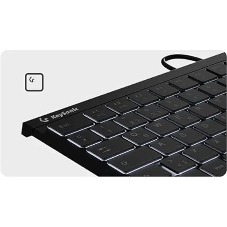 KeySonic TAS KSK-5011ELC (DE) Mini-Tastatur mit Nummernblock und sanfter Hintergrundbeleuchtung, schwarz – Bild 6