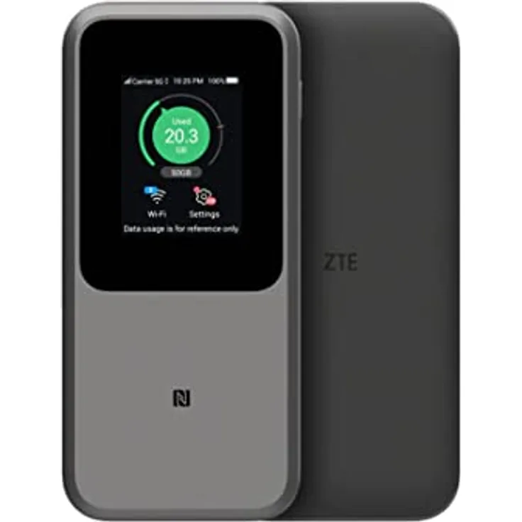 ZTE MU5120 - der leistungsstärkste tragbare 5G WiFi Hotspot, riesiger 1000mAh Akku, 18W Rückladung, NFC, 2,4 Zoll Touchscreen, verbindet 32 Geräte - SIM-Slot Unlocked