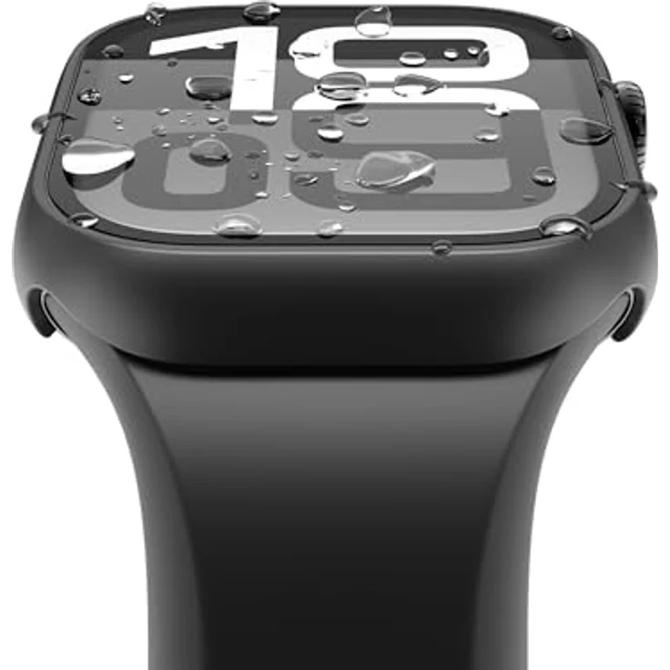 VONMÄHLEN Dünne Hülle für Apple Watch Series 10, Kratzfeste und Wasserabweisende Schutzhülle, 46mm - schwarz, Umweltbewusste Materialien – Bild 4