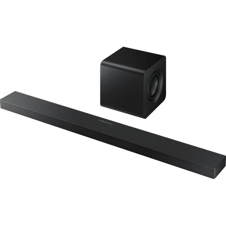 Samsung HW-QS700F, Soundbar Cinematografica Serie Q (4.0.4 Kanal) mit Dolby Atmos, Schwarz, inkl. drahtlosem Subwoofer und Q-Symphony Technologie