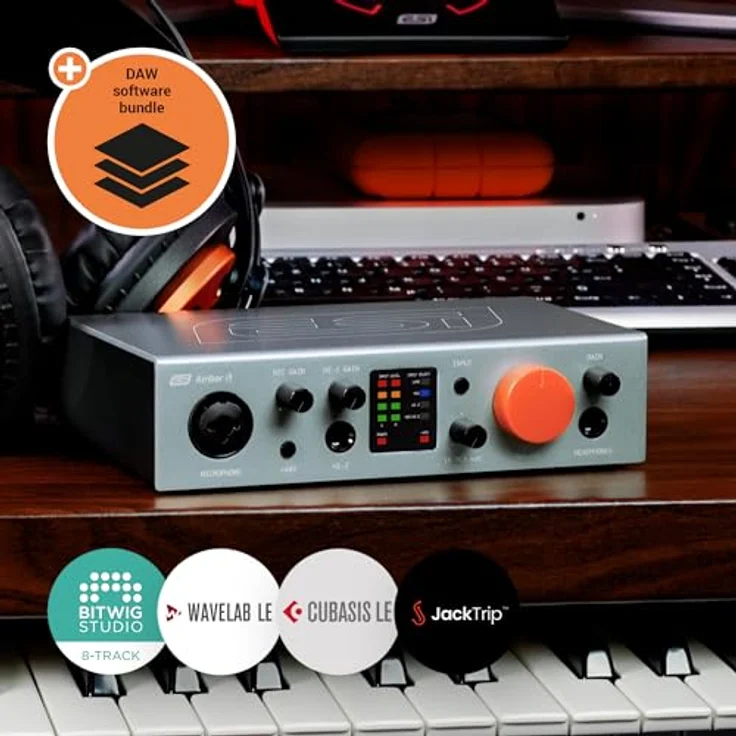 ESI Amber i1, 24-bit / 192 kHz USB Audio Interface mit 2 Eingängen, 2 Ausgängen und XLR-/Combo-Mikrofonvorverstärker, USB-C Anschluss – Bild 4