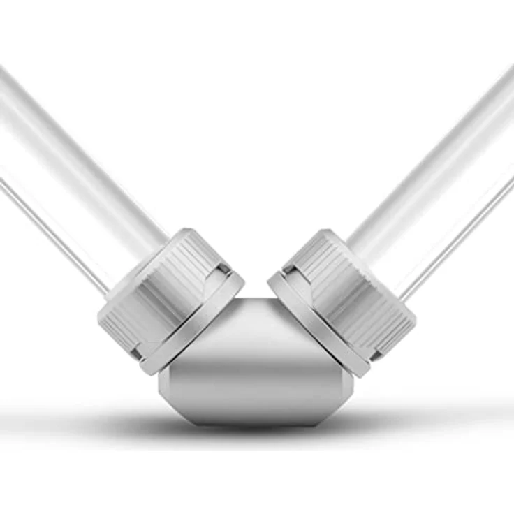 EKWB EK-Quantum Torque Static FF 90 Degree, Adapteranschluss mit zwei G1/4-Zoll-Buchsen, satinierter Titan – Bild 3