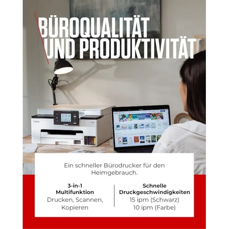 Canon Maxify GX1050, Multifunktionsdrucker mit MegaTank, A4, Tintenstrahl, Drucker, Scanner, Kopierer – Bild 4