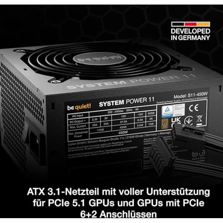 be quiet! System Power 11, 450W Netzteil mit hoher Energieeffizienz – Bild 3