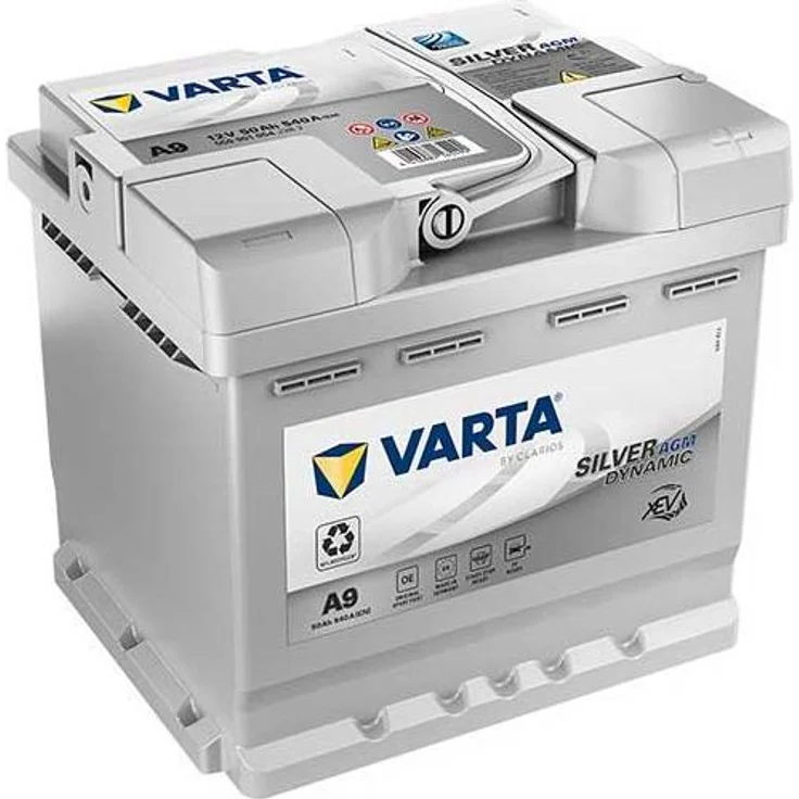 Varta 12V 50Ah/540A Dynamic AGM Autobatterie, ideal für Start-Stopp-Fahrzeuge und Elektroautos, wartungsfrei – Bild 1