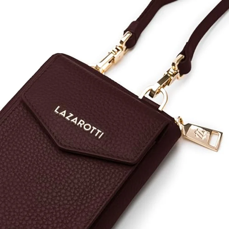 Lazarotti Bologna Leather Handytasche, 100% Leder, 11 cm x 3.5 cm x 19 cm, rot – Bild 3
