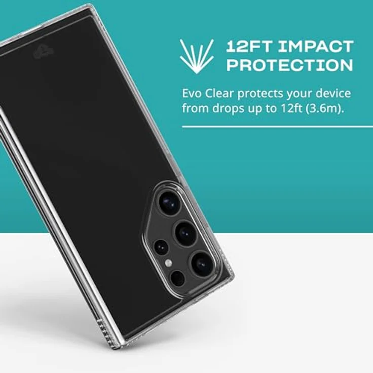 tech21 Evo Clear für Samsung S24 Ultra - Clear, 3,6 m Aufprallschutz, kratzfest, UV-beständig, verbesserter Kameraschutz – Bild 4