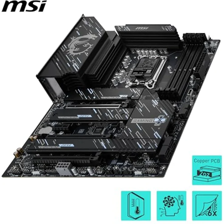 MSI Z890 Gaming Plus WiFi6E, Mainboard mit Intel Sockel 1851, 4x DDR5, PCIe 5.0, WiFi 6E, ATX – Bild 4