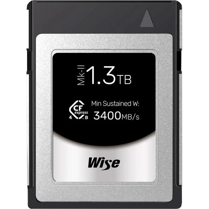Wise CFexpress 4.0 Type B PRO 1,3TB MK-II WI-CFX4-B1300PM2, Speicherkarte mit 3700 MB/s Lesegeschwindigkeit und 3600 MB/s Schreibgeschwindigkeit