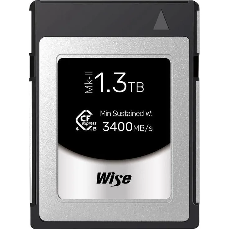 Wise CFexpress 4.0 Type B PRO 1,3TB MK-II WI-CFX4-B1300PM2, Speicherkarte mit 3700 MB/s Lesegeschwindigkeit und 3600 MB/s Schreibgeschwindigkeit
