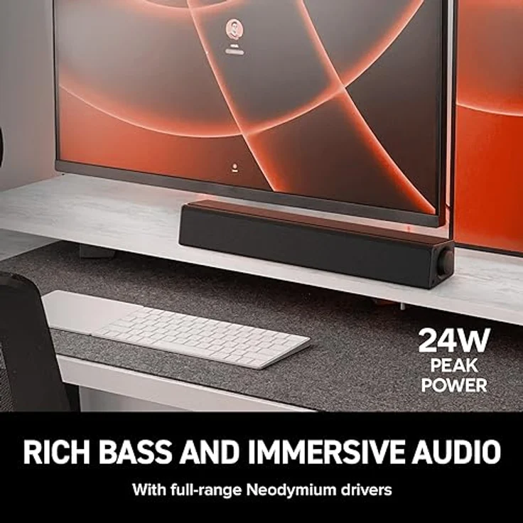 CREATIVE Stage SE Mini Kompakte Untermonitor-Soundbar mit Bluetooth 5.3, USB-Digital-Audio, für PC und Mobilgeräte – Bild 3