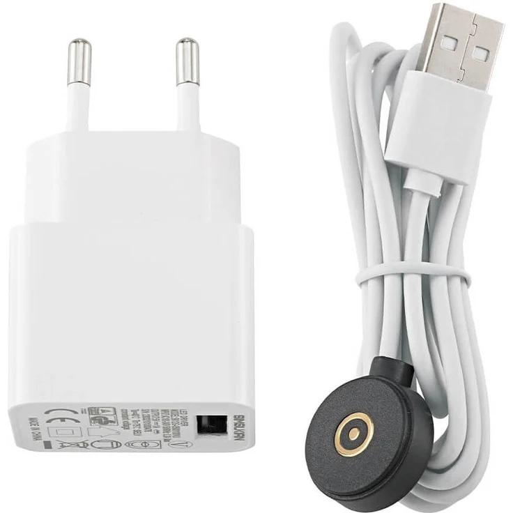 SIGOR Nuindie Easy-Connect Pug Ladekabel mit Netzteil, Weiß, 120 cm für Sigor Akkuleuchten