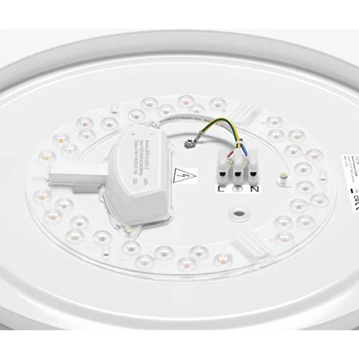 Navaris LED Deckenleuchte 22W - Rund ∅ 40cm - Design Stoff Weiß - Warmweißes LED Licht - Preisvergleich – Bild 4