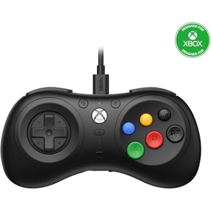 8bitdo M30 Gaming Controller, offiziell lizenziert für Xbox Series X, Xbox One und Windows, kabelgebunden mit 3,5-mm-Audiobuchse, Schwarz – Bild 1