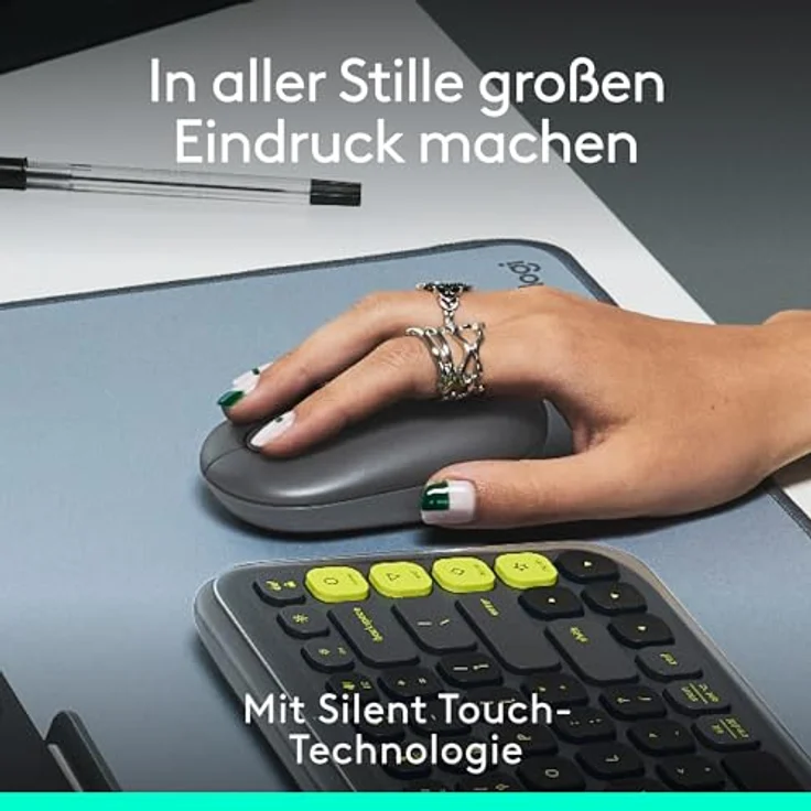 Logitech POP Mouse, kabellose Bluetooth-Maus mit programmierbaren Tasten und leisen Klicks, Easy-Switch für bis zu 3 Geräte – Grafit – Bild 5