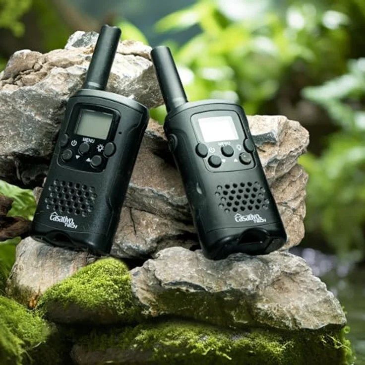 Casativo 4er-Set Akku-PMR-Funkgerät, Walkie Talkie mit 10 km Reichweite, 8 Kanäle, Gürtelclip, Taschenlampe, Ladestation, 8 Stunden Sprechzeit – Bild 9