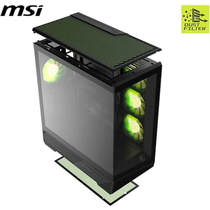 MSI GEH Midi MAG PANO 130R PZ, PC Gehäuse mit 270-Grad-Panoramabildschirm, für mATX/ATX/Mini-ATX, Schwarz – Bild 3